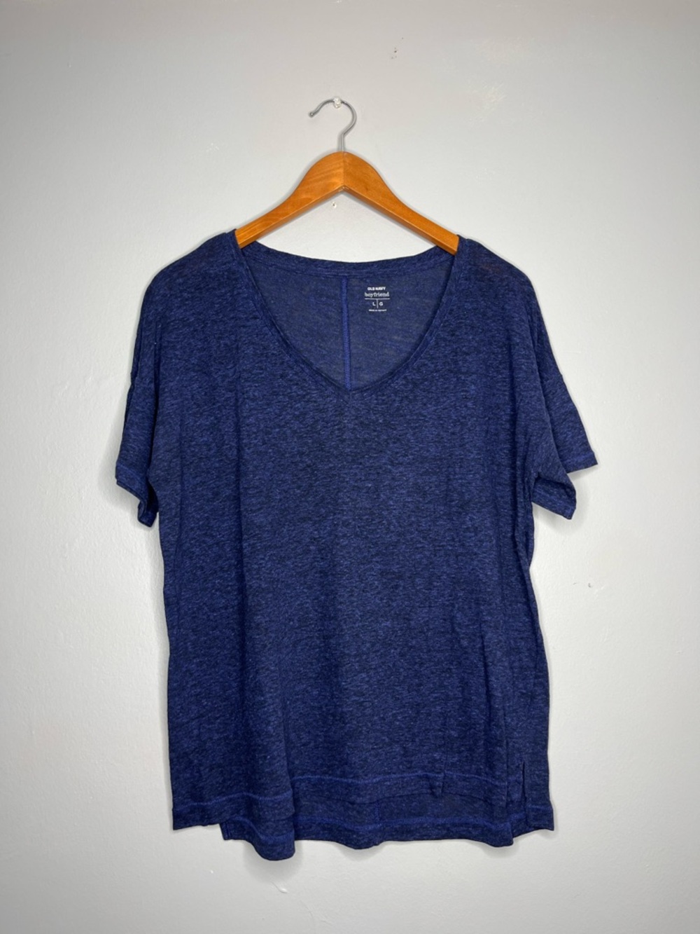 Old Navy Dark Navy Knit Boyfriend Tee Shirt Blouse